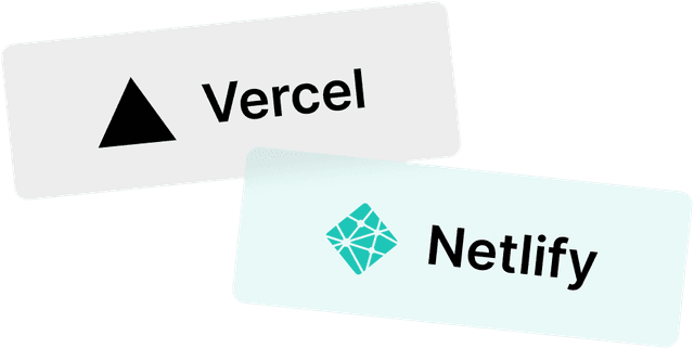 two chips to represent service support for Netlify and Vercel