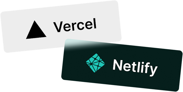 two chips to represent service support for Netlify and Vercel